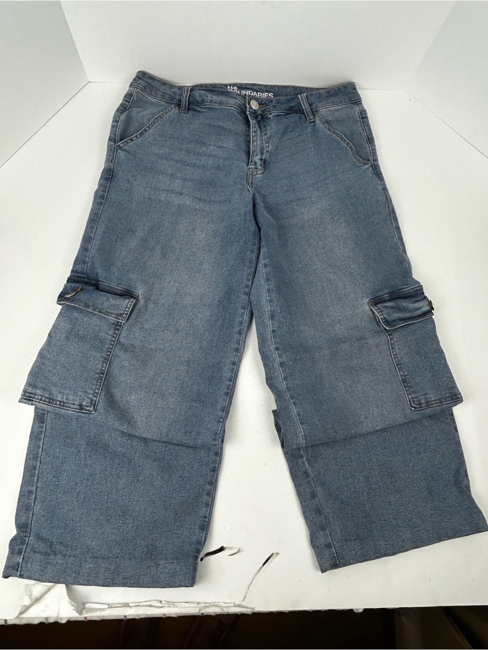 Women's Cargo Wide Leg Blue Jeans Sz 10 Juniors - Picture 6 of 6